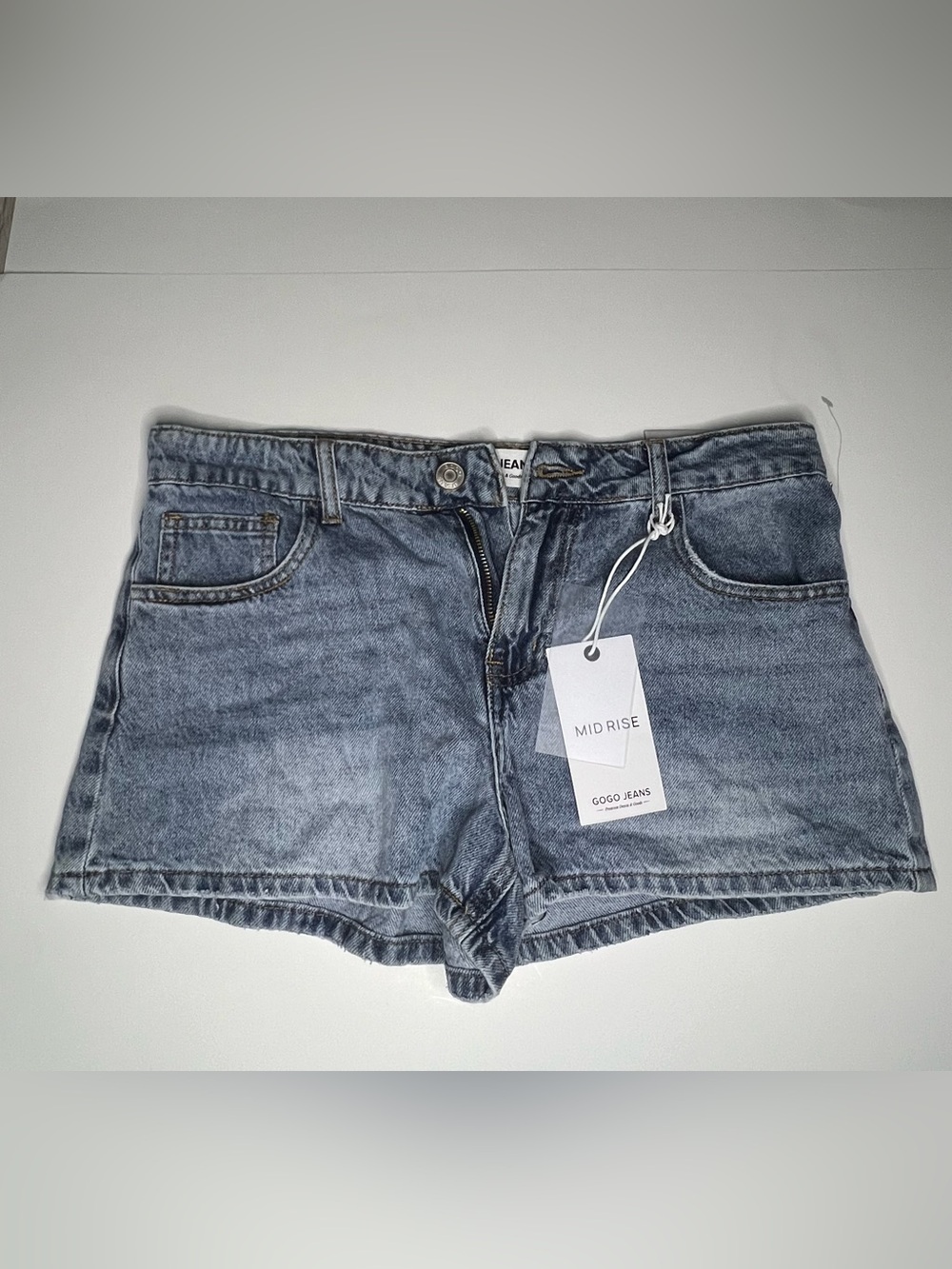 GOGO Mid-Rise Denim Jean Shorts - Blue Wash